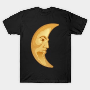 Moon with man Face T-Shirt